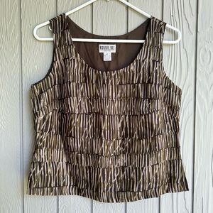 Robbie Bee Vintage 100% Silk Cropped Blouse Tank - 8